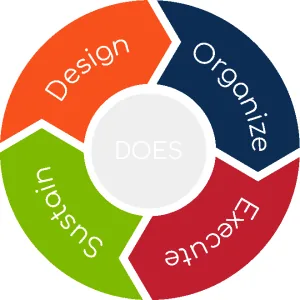 The Design, Organize, Execute, and Sustain (DOES) framework