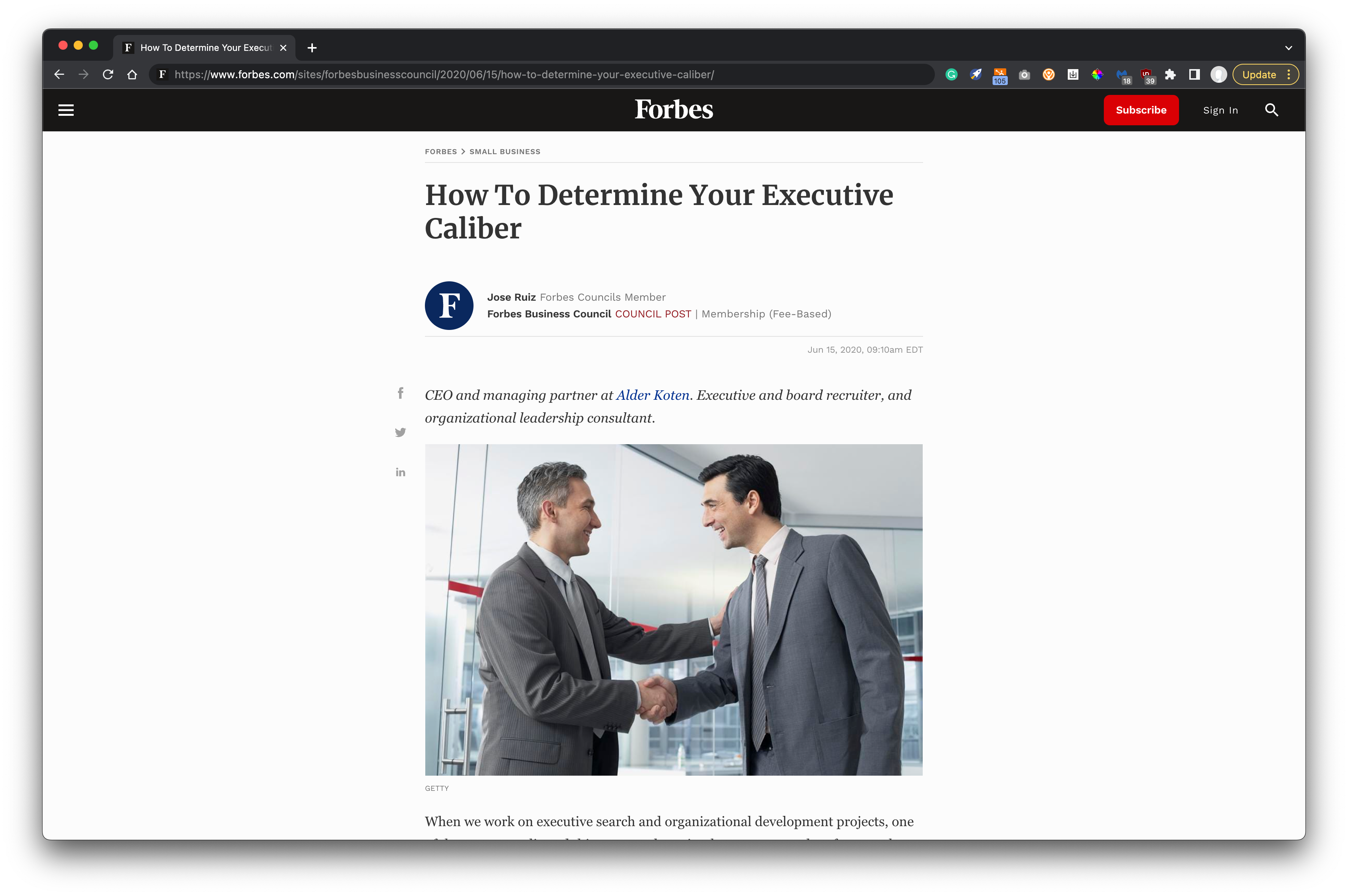 How To Determine Your Executive Caliber